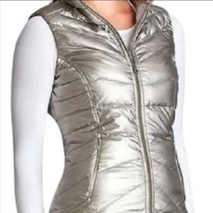 ATHLETA Metallic Down Vest in Silver
